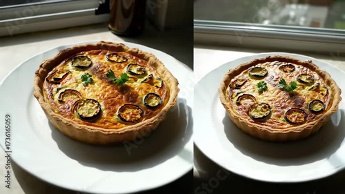 Wallpaper Mural Zucchini Quiche Delicious Homemade Tart Ready to Eat Torontodigital.ca