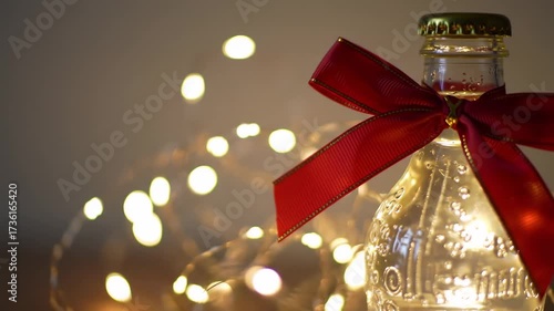 Wallpaper Mural Holiday Lights Sparkling Bottle with Ribbon Torontodigital.ca