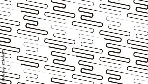 Smooth pattern of lines with black isolated on white background. Easily resized and recoloured at your discretion. Vector Format Illustration 