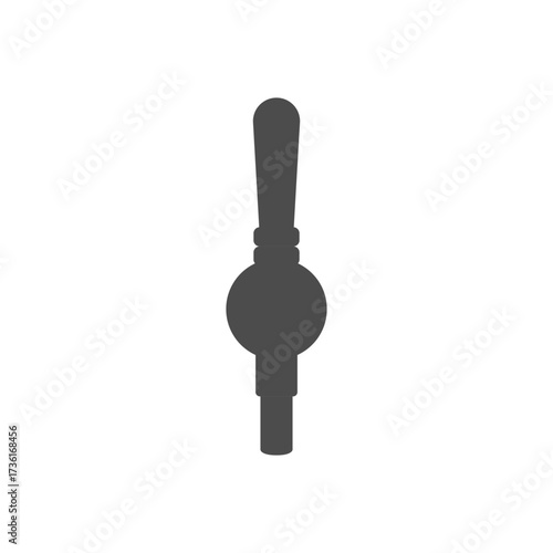 Silhouette of beer tap with handle. Element of beer pump. Front view. Vector icon and illustration on white background.	
