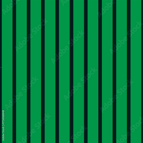 Abstract background with vertical green and black stripes. Seamless and repeating pattern. Smooth straight stripes. Vector illustration.