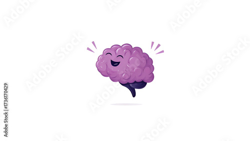 happy brain on white brain