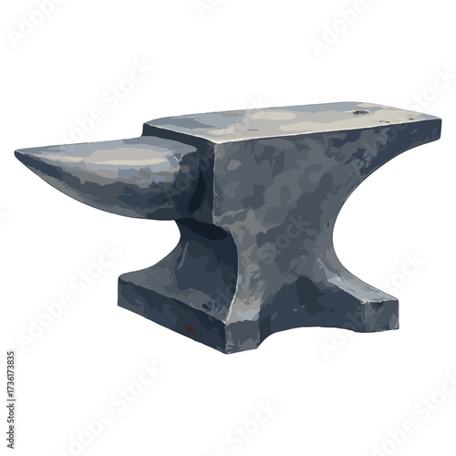 blacksmith anvil in watercolor illustration style, isolated vector on white background