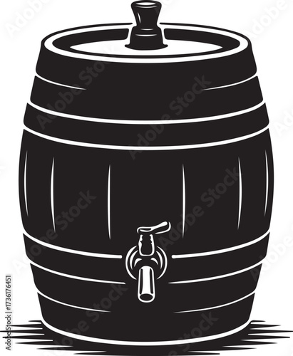Beer barrel keg silhouette vector