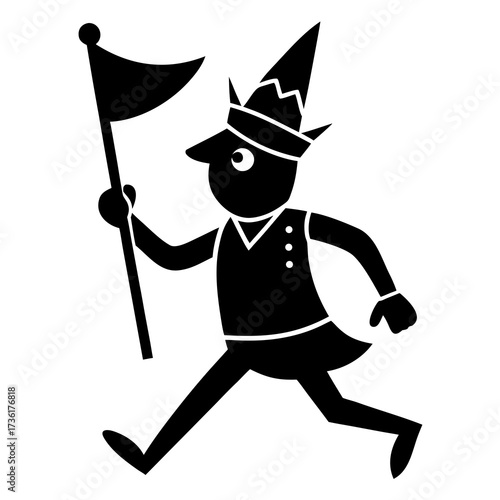 Parade Spirit a simple vector clean black silhouette design white background