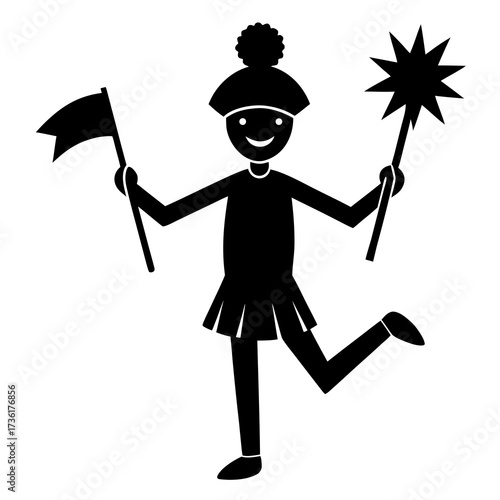 Parade Spirit a simple vector clean black silhouette design white background