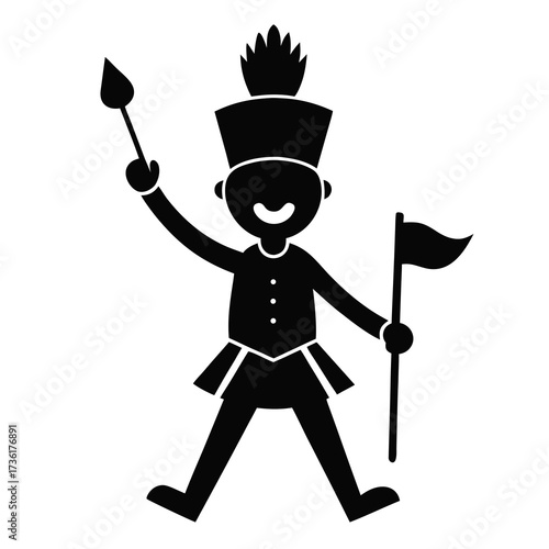 Parade Spirit a simple vector clean black silhouette design white background
