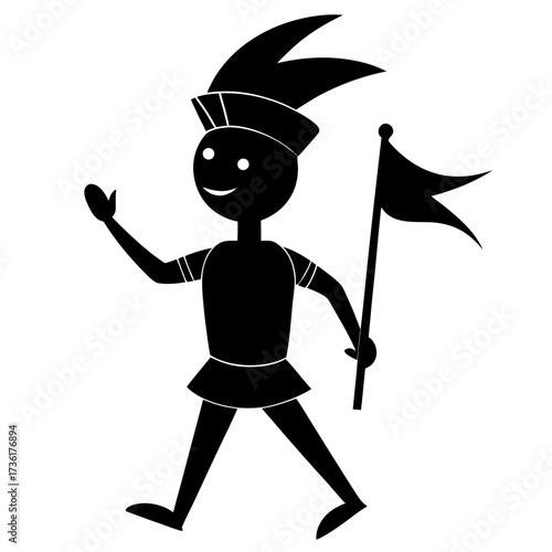 Parade Spirit a simple vector clean black silhouette design white background