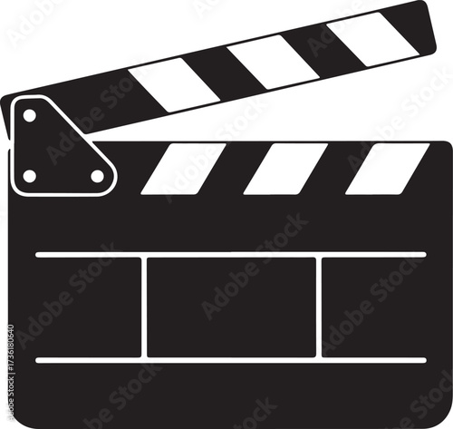 Clapperboard silhouette vector