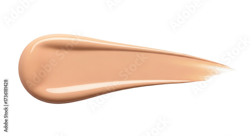 Isolated swatch of beige liquid foundation for matching skin tone, professional makeup tool