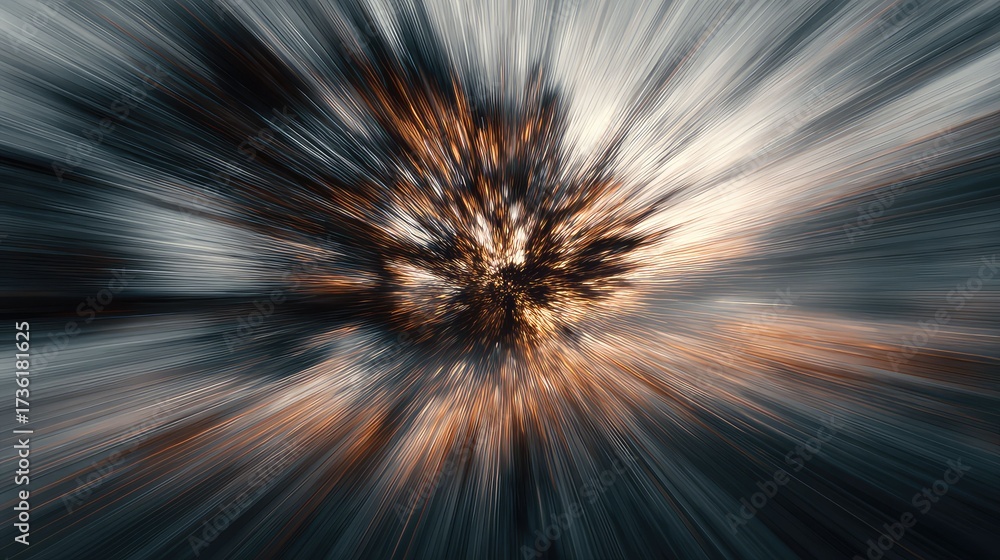 Fototapeta premium Abstract light rays creating speed warp effect