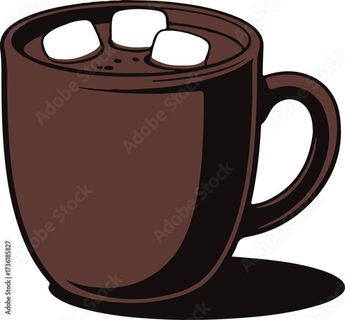 Hot chocolate mug silhouette vector