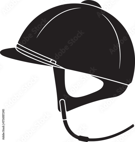 Jockey helmet whip silhouette vector
