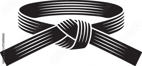 Judo belt knot silhouette vector 