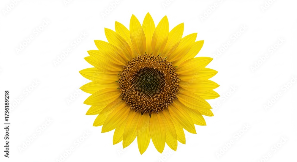Fototapeta premium A Vibrant Yellow Sunflower Isolated on a Clean White Background.