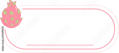 Cute Fruit Label Name Tag Frame Sweet Text Box