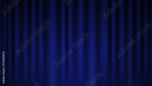 blue stage curtain background with dramatic lighting and soft fabric folds, elegant theater backdrop, performance concept, abstract presentation design, luxury drapery. vector file