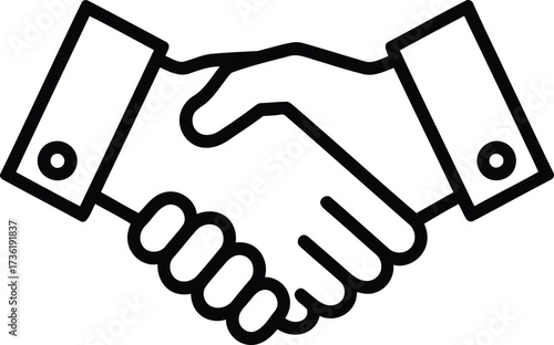 Handshake icon with two hands shaking agreement deal
