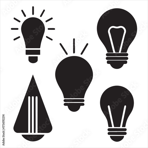 xenon lamp icons set outline