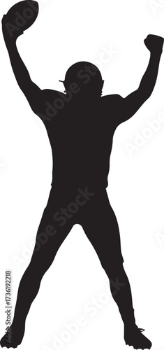 Touchdown celebration silhouette vector