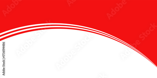 Simple red background with white wave shapes, Vector illustration