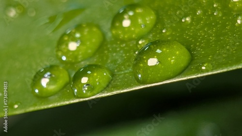 water drops on green leaf