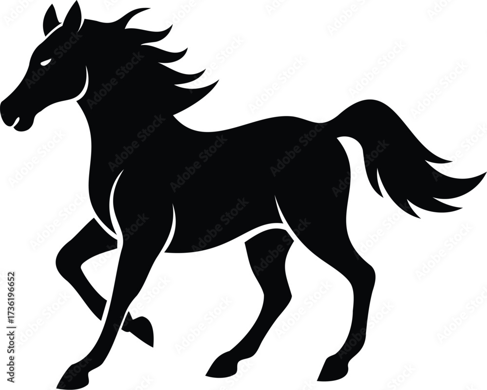 Obraz premium Running Horse Silhouette Logo Vector