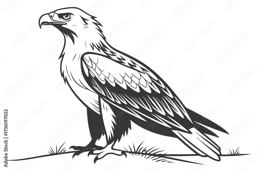 Obraz premium Howling Wolf/Coyote on Rock Vector - Monochrome Wildlife Graphic