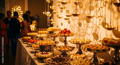 Indian wedding dessert buffet.