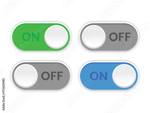Modern Style On Off Toggle Switch Button User Interface Element
