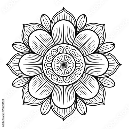 Round Mandala Design Vector