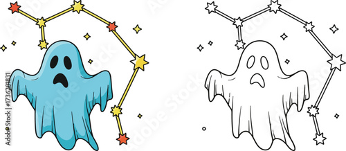 Spooky Ghost with Star Constellation