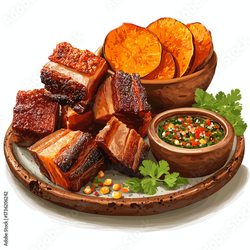 Crispy Peruvian Chicharrón with Sweet Potato and Sala