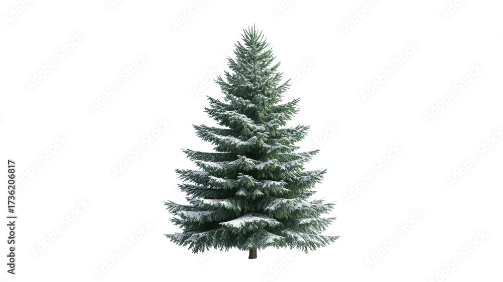 Fototapeta premium Snow Covered Evergreen Tree isolated on a transparent background