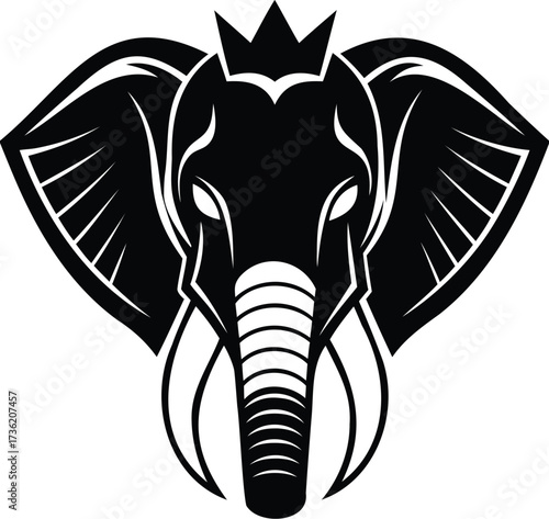 Elephant Head Silhouette Logo