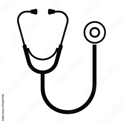 Stethoscope illustration, a medical tool for auscultation, perfect for healthcare, diagnosis, and medical education projects