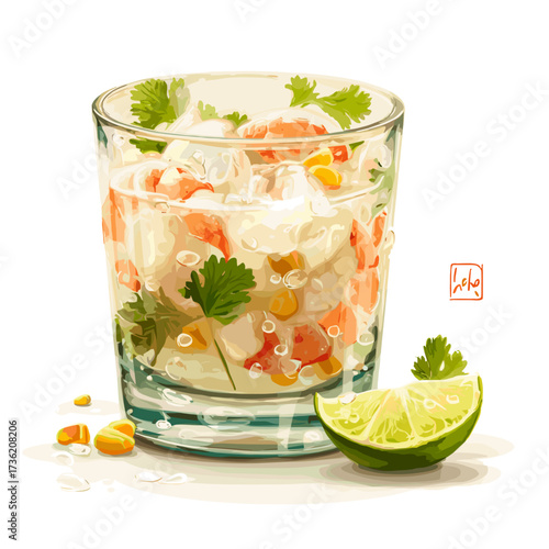 Peruvian Leche de Tigre Shrimp Ceviche Shot