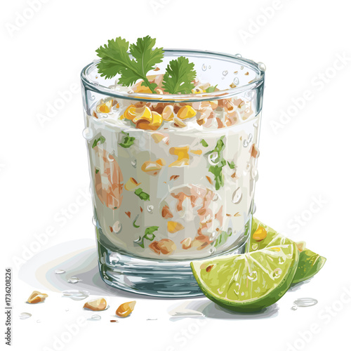 Peruvian Leche de Tigre Shrimp Ceviche Shot