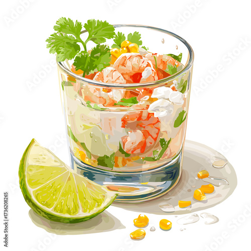 Peruvian Leche de Tigre Shrimp Ceviche Shot