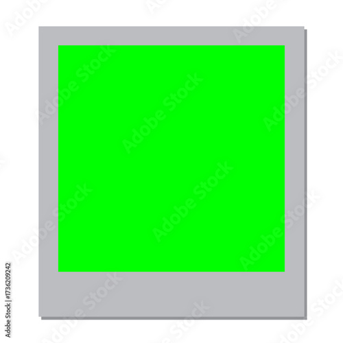empty photo frame green screen grey color vector design