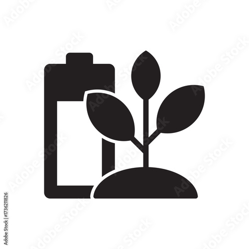 Battery Charging Plant Electric Energy Solid Glyph