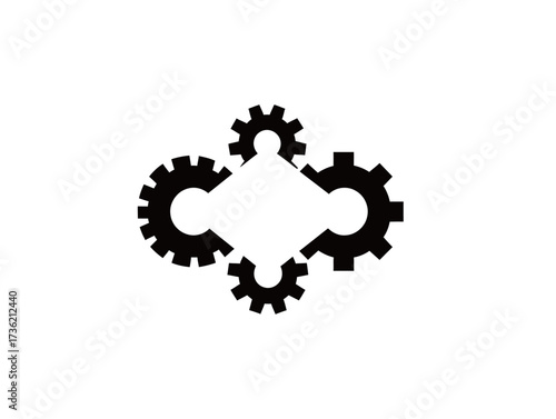 Four interconnected gears create a dynamic pattern, symbolizing teamwork and the collaborative spirit essential in engineering and design processes.