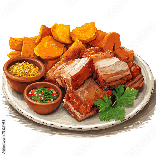 Crispy Peruvian Chicharrón with Sweet Potato and Sala
