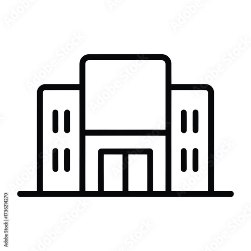 Hospital building simple outline icon of a hospital, representing healthcare, medical services, and emergency care facilities