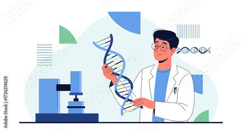 Scientist analyzing dna structure in the lab for future medical breakthroughs