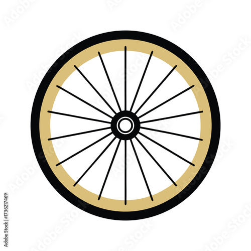 Bicycle Wheel with Spokes and Rim Keywords: bicycle wheel, bike, wheel, spokes, rim