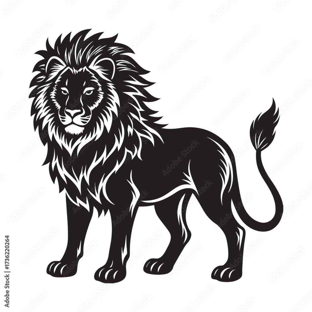 Obraz premium Lion Silhouette Vector Design Illustration