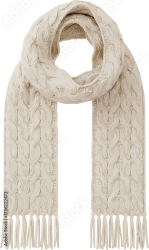 Stay cozy with this knitted scarf, perfect for winter