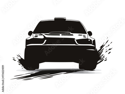 A sleek car accelerates on a dirt road, kicking up clouds of dust. The scene captures the thrill of speed and the excitement of off-road driving.