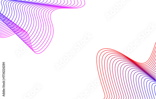 Wavy lines pattern. Abstract background with lines and waves. Abstract wavy lines background. Colorful wavy line on white background. Flowing gradient lines artwork. Modern abstract wavy background.